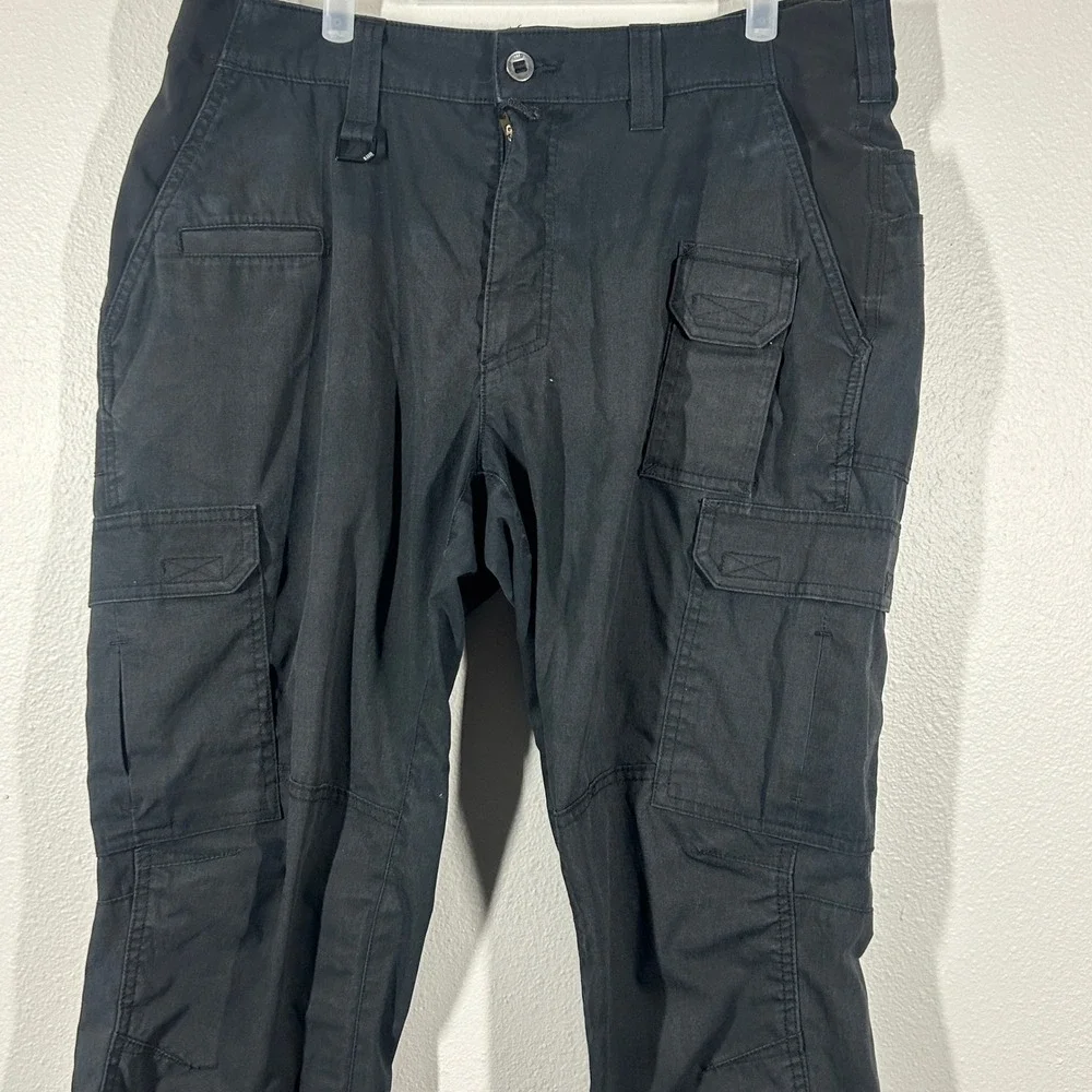 5.11 Tactical Mens Black Ripstop Cargo Pants 36x32 Multi-Pocket Workwear